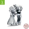 Yinziyun Original Dos Pequeños Adivina Cuentas de Plata S925 Romántico Boda DIY Accesorios para Joyería de Cuentas Scc1565