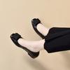 Sapatos de Boca Baixa Femininos Primavera e Verão 2025 Novo Estilo Couro de Vaca Camada Superior Sapatilhas Confortáveis Preguiçosas Bico Redondo Sapatos de Leite