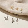 Pendientes Elegantes y con Temperamento de Hermosa Forma de Mariposa Sentido Avanzado Libres para Dormir Clavo de Hueso del Oído para Implante Coclear de Acero de Titanio Médico para Mujeres