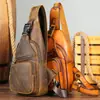 Bolso cruzado para hombre Bolso de hombro de cuero genuino Gran capacidad Bolso de pecho para hombre Bolso de mensajero casual simple de capa superior de cuero genuino de piel de vaca Bolso para hombre