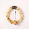 Cuentas de Rosario de Semilla de Bodhi de Jade Blanco Original DIY Quemadas con Carbón Semilla de Bodhi Zi con Sándalo Conejo de Jade Lindo Anillo Corredizo Pulsera de un Círculo