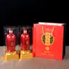 Botella de Vino Pequeña de Vidrio Botella Vacía Tarro de Vino Pequeño Estilo Antiguo Licor Sellado Empaque Completo Personalización para el Hogar 500ml