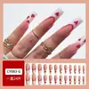 Uñas Francesas Postizas con Forma de Corazón Estilo Hot Girl Y2K, Puntas de Uñas Ballet Ultralargas, Uñas Postizas Mixtas de 24 Piezas al por Mayor