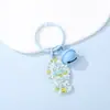 Llavero de campanilla pintada de pez pequeño de colores dulces, colgante de llavero de cuentas estilo lindo, accesorio para llavero DIY