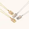 Moda Clásica Versátil Transfronteriza Europea y Americana Colgante Acero Inoxidable Chapado en 18K Goteo de Aceite Diamante Completo Constelación Cuadrado Colorido Collar