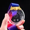 Maratón Creativo Medalla de Cristal de Bádminton Infantil Colgante Hecha a Medida Estrella de Lectura Honorífica Conmemorativa Hecha a Medida