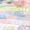 Nota para Cinta Pet con Purpurina Cepillada Serie Color Sal Ligero Serie Sal Decoración de Borde DIY para Diario Fresco
