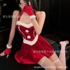 Vestido rojo de Navidad de Año Nuevo vestido de terciopelo sexy presentadora femenina escenario de actuación fiesta alce festival sirvienta 6864