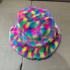 Amazon Temu Chapéu Bucket Peludo Novo Outono e Inverno Moda Feminina Cor Versátil Xadrez Pele Chapéu de Pescador