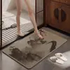Alfombra de baño tejida tipo lino, estilo chino nuevo, antideslizante, absorbente de agua, secado rápido, felpudo decorativo popular