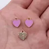 12X10Mm 0.55g Aleación Multicolor Aceite Goteando Corazón Pulsera Colgante Pendientes Collar DIY Hecho a Mano