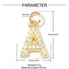 Rhinestone Europeu e Americano Vinte e Seis Letras DIY Pingente de Zircônia de Cobre para Mulheres Banhado a Ouro Real 18K A-Z Colar Brinco Joia Charme