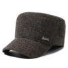 Sombrero para Hombre Nuevo Sombrero de Papá de Mediana Edad Otoño e Invierno para Exterior Cortavientos Orejeras Grueso Cálido Lana Gorra Plana