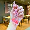 Llavero creativo de cuentas luminosas de explosión, lentejuelas de arena movediza, colgante para bolso estilo ins, corazón de chica, pequeño regalo lindo hecho a mano