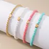 Joyería de Mano de Verano Transfronteriza Moda Estilo Simple Corazón Cuentas de Arroz Elástico Pulsera para Mujer Set de 4 Piezas Pulsera Joyería al por Mayor