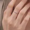 Anel Fino de Diamante para Mulheres, Estilo Japonês e K, Círculo Fino de Nicho, Pequeno Anel de Diamante, Abertura Exquisita, Anel Aberto de Ouro Empilhável