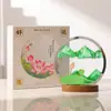Nova Pintura de Areia Chinesa da Sorte com Fluxo Contínuo Ampulheta 3D Artesanato em Liga Decoração de Mesa Ornamento Descompressor Presente para Amigos