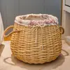 Banqueta de armazenamento em Rattan, cesto de roupa suja multifuncional, banqueta redonda, banqueta para trocar sapatos de sofá, cesto de roupa suja retangular, cadeira para sala de estar de casa