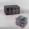 Caja de Elementos de Cajón de Escritorio de Plástico Japonés Caja de Almacenamiento Tipo Bloque de Construcción Estante para Materiales de Componentes Electrónicos Gabinete con Herramienta para Clasificar Tornillos