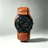 Reloj casual para hombre de comercio exterior, creativo y único reloj de pulsera de cuarzo con calendario y correa de cuero, reloj de pulsera para hombre estilo coreano de moda con esfera grande