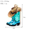 Pingente DIY de Liga Cruzada Bota de Cowboy Ocidental Retrô Ornamento Acessórios Pingente de Chaveiro