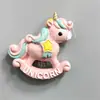 Nuevo unicornio lindo de dibujos animados estéreo de resina magnético para refrigerador recuerdos de viaje venta directa de fábrica