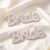 Adesivos de Letras Noiva Pérola Adesivos de Strass Inglês Roupas Sapatos DIY Chapéus Acessórios de Moda Exquisitos Adesivos com Padrão de Diamante Quente