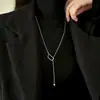 Collar de Suéter de Diseño Sencillo para Mujer, Collar Largo de Alta Gama, Cadena de Suéter de Doble Capa Estilo Nicho Joyería al por Mayor