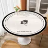 Toalha de Mesa Redonda Impermeável e à Prova de Óleo Sem Lavar Pvc Vidro Macio Tapete de Mesa Redonda Luxo Acessível Mesa de Jantar de Alto Nível Tapete de Mesa de Centro