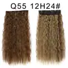 Peruca de Extensão de Cabelo de Cinco Peças Cacheado Longo, Fibra Sintética Feminina Uma Peça Cabelo Cacheado Trançado Cornrow Atacado, Cachos Romanos de Onda Grande