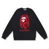 Sudadera Redonda de Marca de Moda Transfronteriza Bape para Hombre, Otoño e Invierno Manga Larga Estampado de Letras Holgada Pullover Superior, Estilo de Marca de Moda