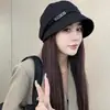 Nuevo Sombrero de Pico de Pato Versátil Tres en Uno para Mujer con Circunferencia de Cabeza Grande Sombrero de Pescador Gorro Holgado con Letras Sombrero de Cubo para Cara Pequeña