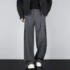 Pantalones de traje para hombre con caída transfronteriza, nuevo estilo primavera/otoño 2026, corte holgado, adelgazantes, de pierna recta, casual, pantalones de pierna ancha