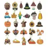 Pascua Dibujo Animado Acción de Gracias Hoja de Arce Calabaza Pavo Creativo DIY Accesorios Llavero Colgante Pequeño