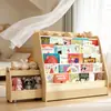 Estantería de juguete de madera maciza transfronteriza Estantería de almacenamiento de juguetes para jardín de infancia Montessori Estantería de libros para niños multicapa Organizador de juguetes
