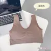 Sutiã Cropped Push-Up Estilo Colete com Três Fileiras de Colchetes nas Costas, Respirável, com Bojos, Alças Largas, Pode Ser Usado por Fora, Previne a Flacidez