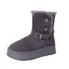 Botas de Algodão Dobráveis de Inverno 2026 Botas Curtas Cano Curto Fivela de Cinto Botas de Neve Femininas Quentes Podem Ser Usadas de Duas Maneiras Pelúcia Moda Solado Grosso