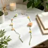 Decoración de Escena de Festival de Simulación Accesorios para Fotografía Decoración de Boda Serie Color Champaña Cortina de Flores Decoración