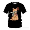 Camiseta de Manga Corta para Hombre y Mujer Verano 2024 Estampado Digital 3D Cuello Redondo Holgada Manga Corta
