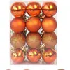 24 Enfeites de Bola Quadrada para Árvore de Natal Brilho Fosco Bola com Glitter Plástico Colorido de Natal Misturado 3CM 4CM