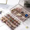 Organizador de Aretes Portátil con Compartimentos, Tapa y Cierre, Joyero de Gran Capacidad para Pulseras, Collares y Aretes