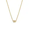 Acero Inoxidable Acero de Titanio Transfronterizo Más Vendido Collar de Oro Zircón Amatista Esmeralda Cadena para Clavícula para Niñas