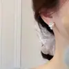 Pendientes de Perla con Lazo de Circonita con un Diseño Elegante, Pendientes de Moda Minimalistas de Nicho, Pendientes de Lujo Ligero de Gama Alta para Mujeres