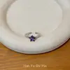 Anillo Exquisito de Estrella Morada de Cinco Puntas "Aurora Morada", Lujo Ligero, Gama Alta, Diseño de Nicho, Anillo de Nuevo Estilo