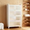 Librero de Acero con Puerta de Cristal Vitrina para Sala de Estar Estantería Estilo Antiguo Estante de Almacenamiento de Pie Estante de Almacenamiento de Pared Gabinete de Almacenamiento