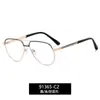 91365 Nuevos Gafas de Moda Europeas y Americanas Montura Completa Metal Hombres Negocios Montura de Gafas Anti Luz Azul Stock Listo Fábrica