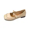 Zapatos de mujer de suela plana para principios de otoño, modelo nuevo 2026, adecuados para faldas, zapatos Mary Jane Birkenstock, mocasines, zapatos pequeños de cuero, zapatos de noche