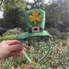 Festival Irlandês Headband de Lantejoulas Trevo Headband de Laço Verde Headwear Topper de São Patrício Acessórios de Cabelo