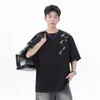 2026 Nuevo Estilo Nuevo Estilo Chino Verano Delgado Manga Corta Camiseta para Hombre Bordada Holgada Casual Manga Media Cuello Redondo Top para Hombre
