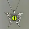 Collar con colgante de ojo de diablo de diseño nicho nuevo de exportación europea y americana, collar de acero inoxidable de mariposa de estilo gótico